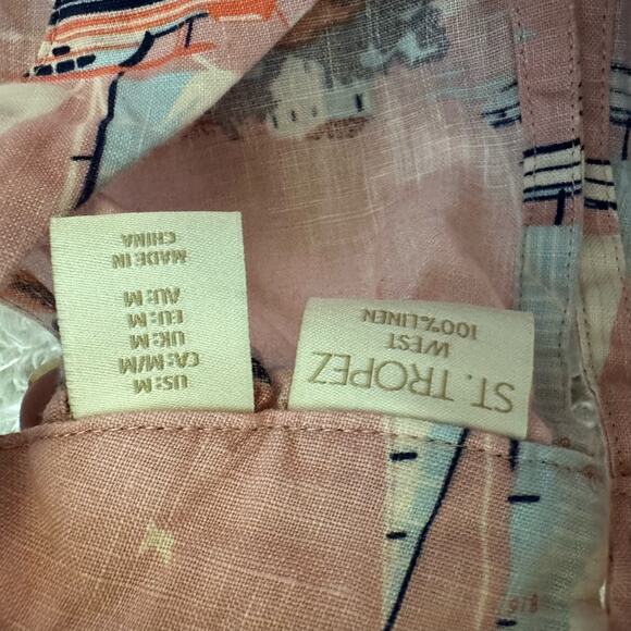 St Tropez West, Sailboat Print Halter Style Neckline 100% Linen Sleeveless Dress - Picture 8 of 11